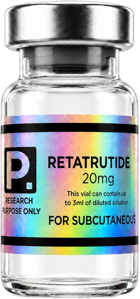 Vial Retatrutide 20mg Peptovia Labs — pureté ≥99% HPLC, research use only